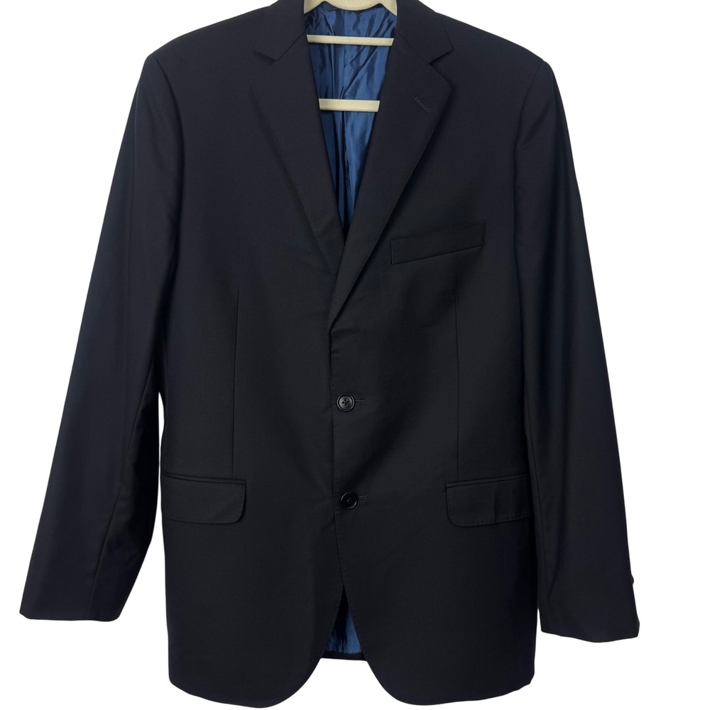 Brooks Brothers Fitzgerald Men Size 39R Blazer Sport‎ Coat Wool Navy Blue Black